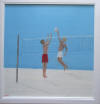 painting with 2 men playing volleyball