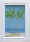 3 palm trees at beach painting