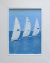 three sailboats painting
